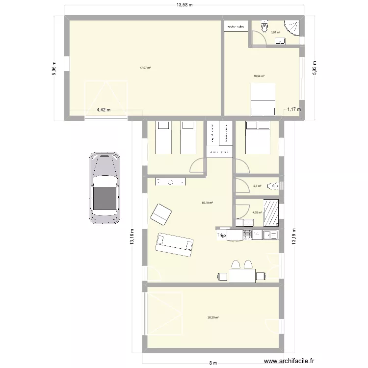Br&eacute;tignolles sur mer. Plan de 7  et 162 m²