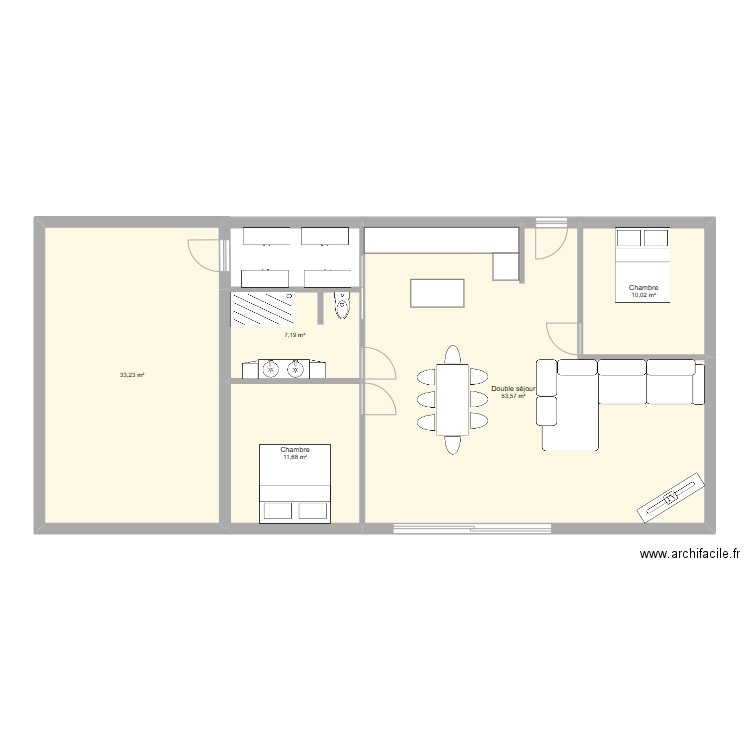 plan de la hess. Plan de 5 pièces et 116 m2
