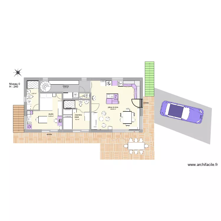 maison 6 x 13. Plan de 12  et 146 m²