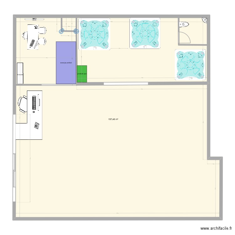 ibiza lempdes. Plan de 1 pièce et 197 m2