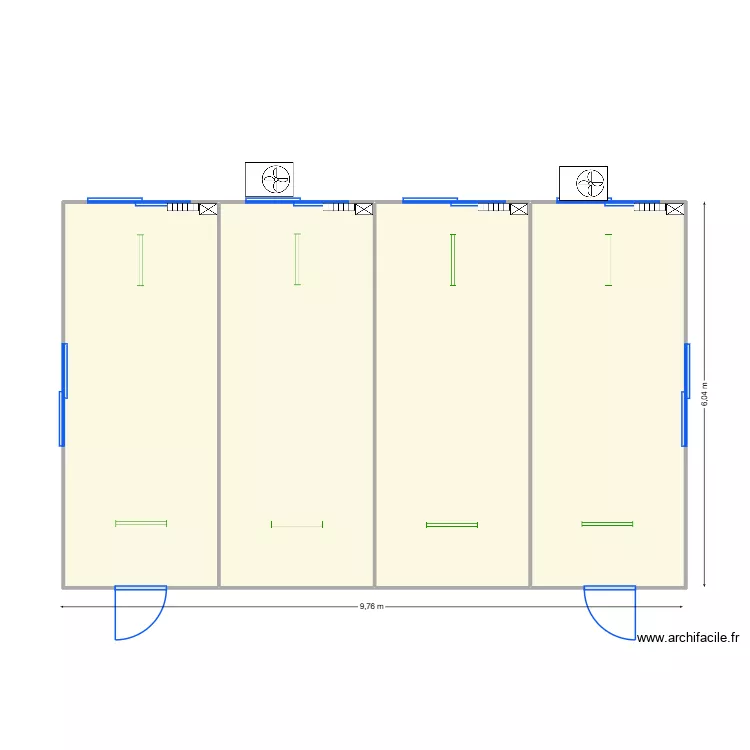 LOT DE 4 V516-V519. Plan de 4  et 58 m²