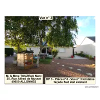 DP3 - Pi&egrave;ce n&deg;4 - Vue n&deg;3 lointaine fa&ccedil;ade Sud &eacute;tat existant