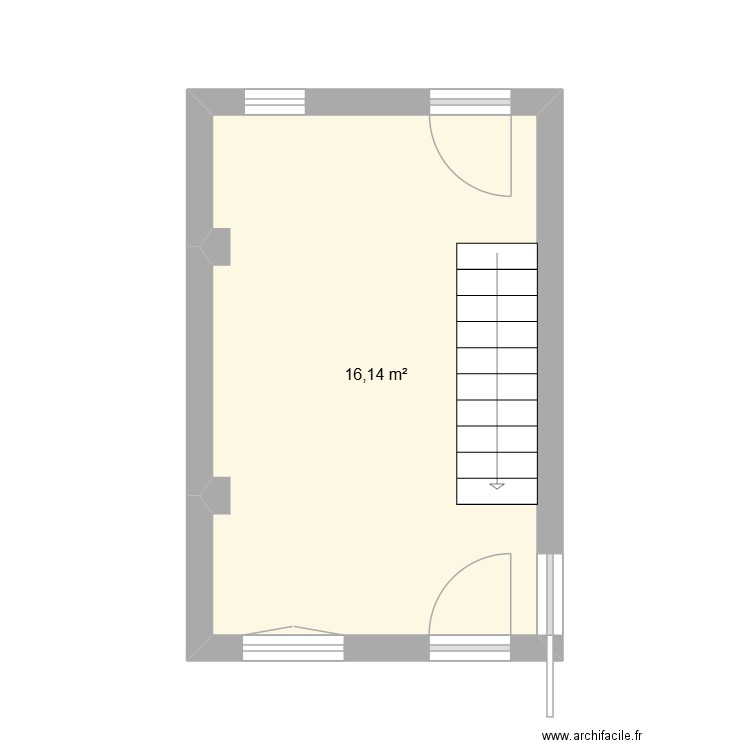 rdc logement 1. Plan de 1 pièce et 16 m2