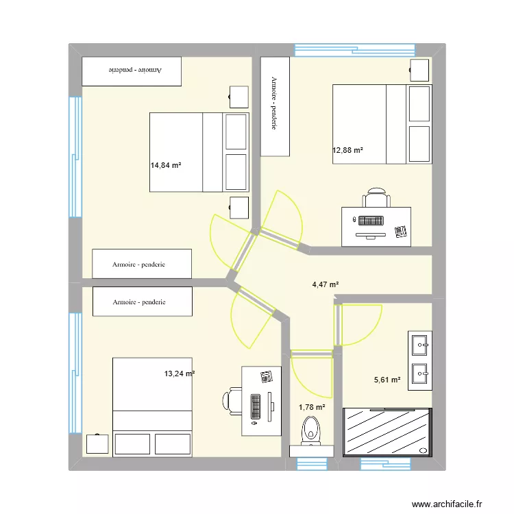 Port de la guitti&egrave;re_1er. Plan de 6  et 53 m²