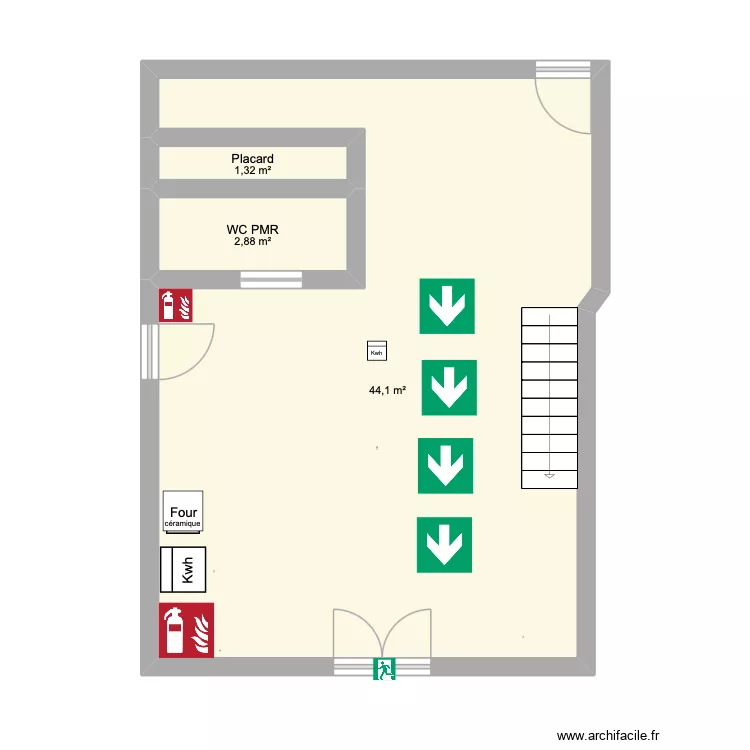 plan incendie. Plan de 3  et 48 m²