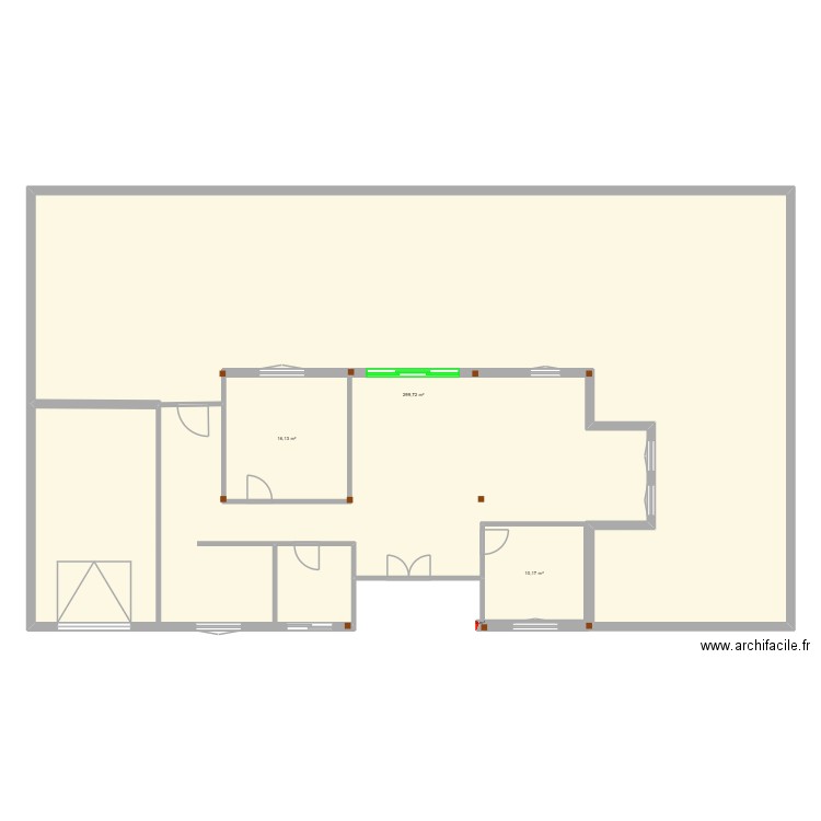 hajeb plan initiale. Plan de 4 pièces et 326 m2