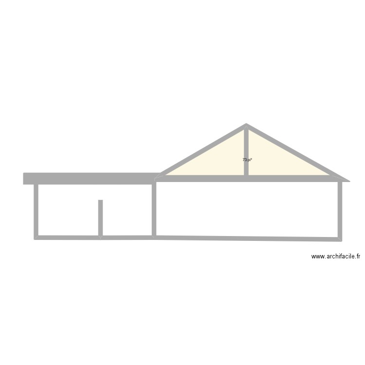 facade. Plan de 1 pièce et 7 m2