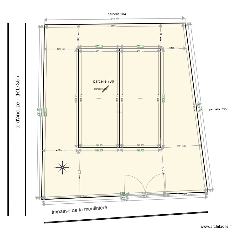 plan de masse situation. Plan de 3 pièces et 508 m2