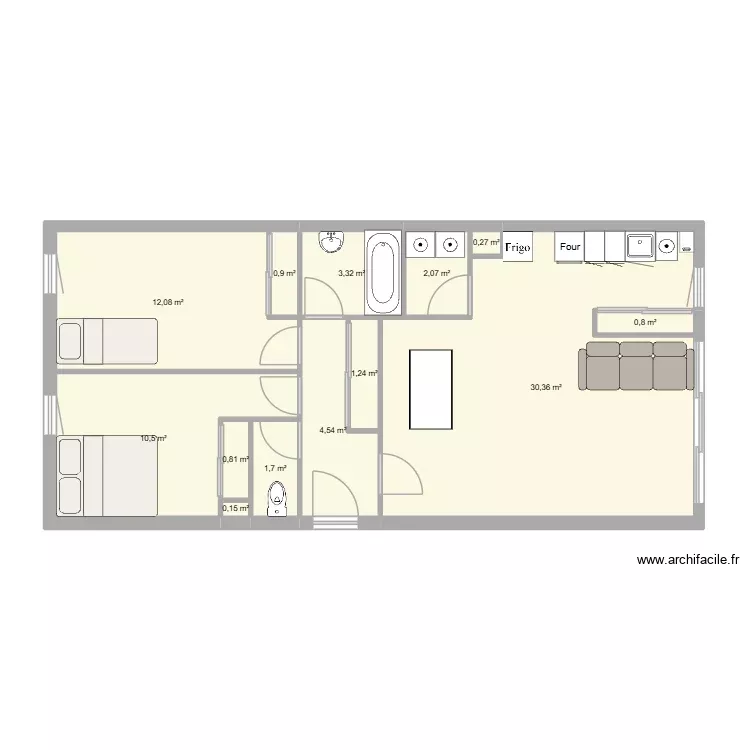 IFS. Plan de 13 Pièces et 69 m² IFS. Plan de 13 Pièces et 69 m²