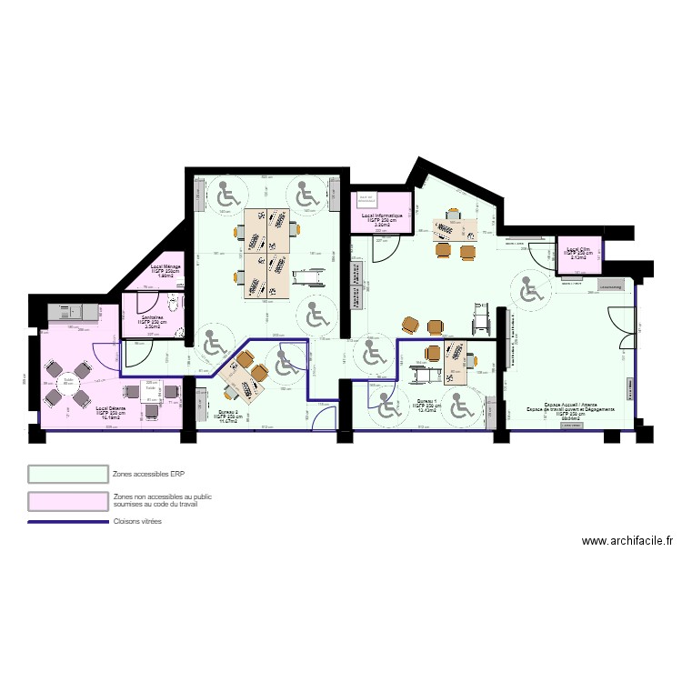 HM Montpellier - 3ème Bureau V2. Plan de 13 pièces et 152 m2