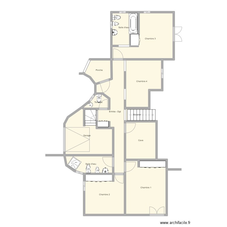 Moi. Plan de 12 pièces et 94 m2
