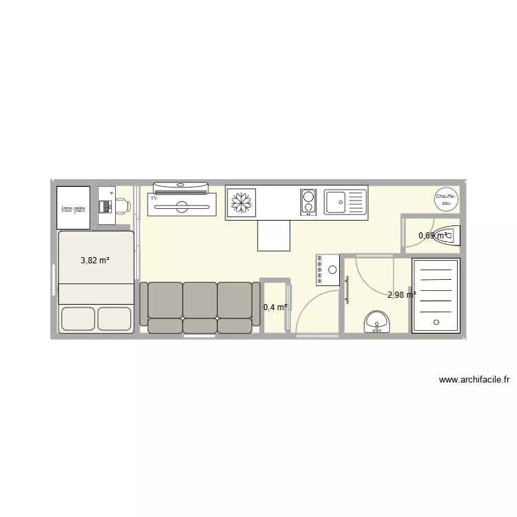 studio. Plan de 5 et 20 m² studio. Plan de 5 et 20 m²