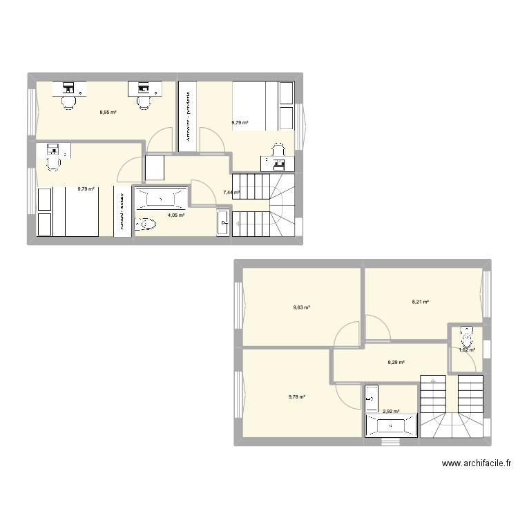 essai3. Plan de 11 pièces et 80 m2