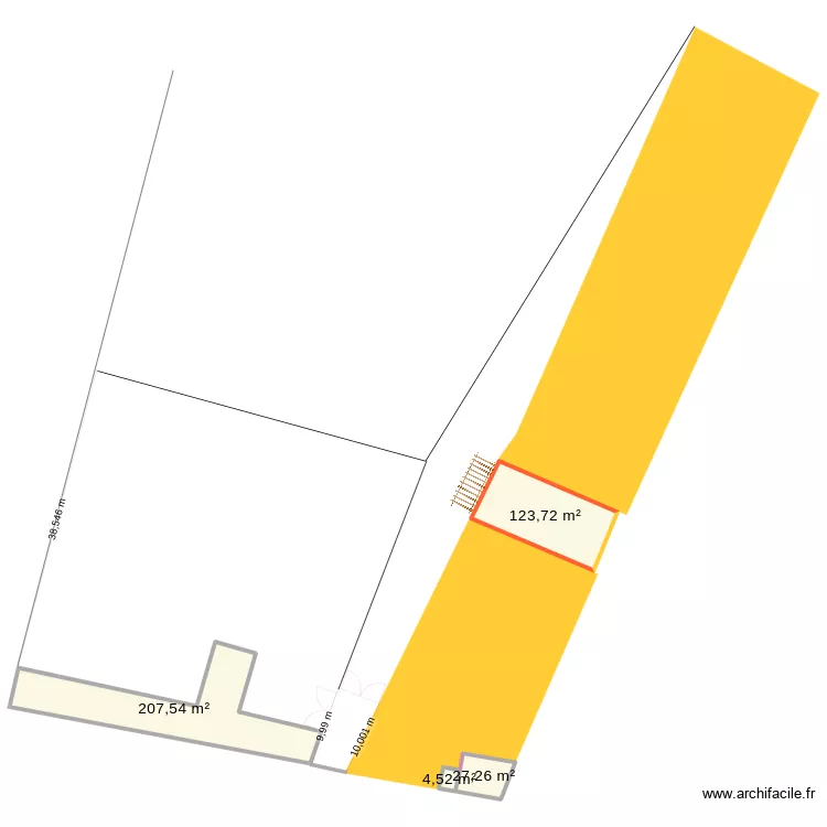 Maison total. Plan de 4  et 363 m²