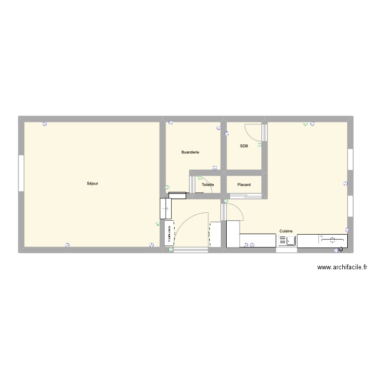 Maison tonton. Plan de 6 pièces et 83 m2