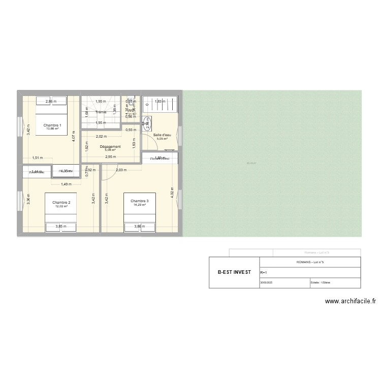 Côte au 30.06.2025 - LOT 5. Plan de 10 pièces et 104 m2