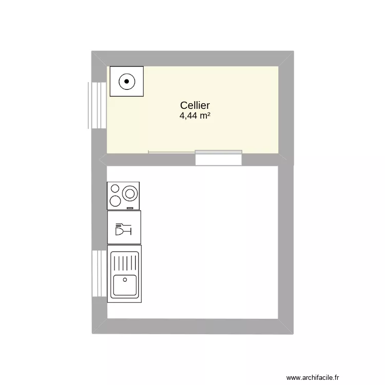 Projet 80 m&sup2;. Plan de 1  et 4 m²