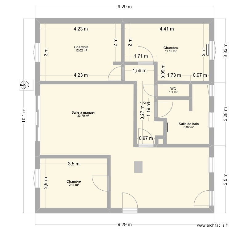 Plan new Hélène. Plan de 7 pièces et 79 m2