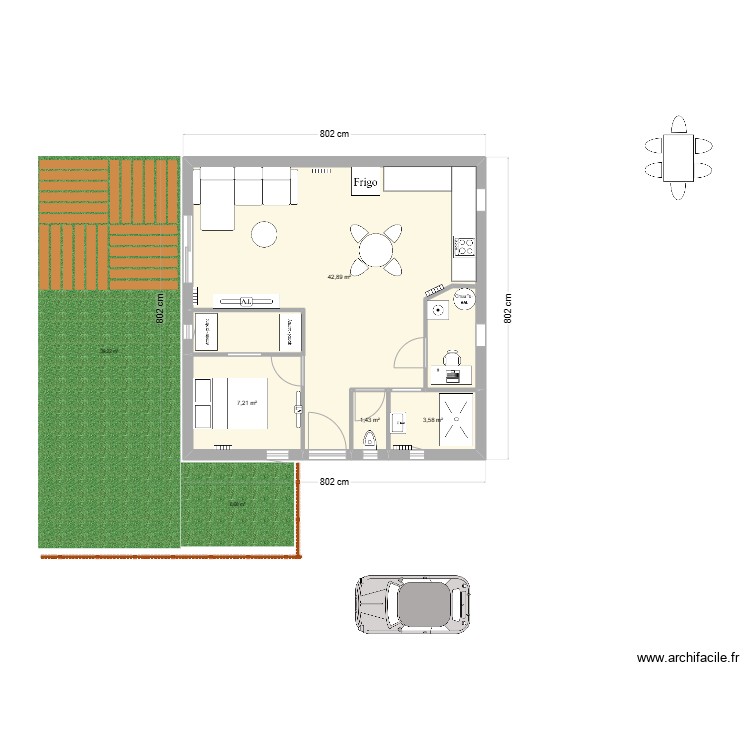 studio1. Plan de 0 pièce et 0 m2