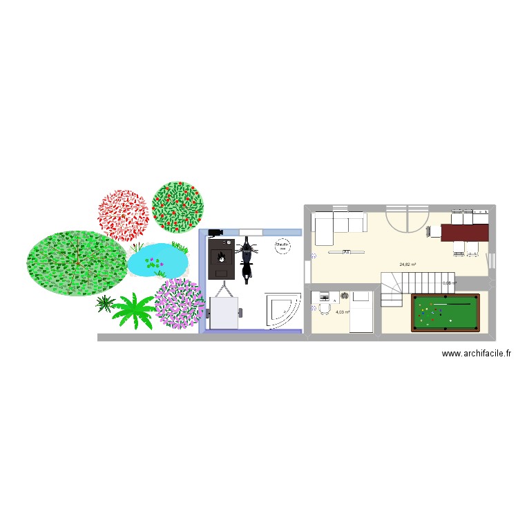 thi. Plan de 3 pièces et 29 m2