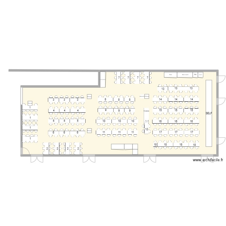 cantine nov 2023. Plan de 1 pièce et 197 m2
