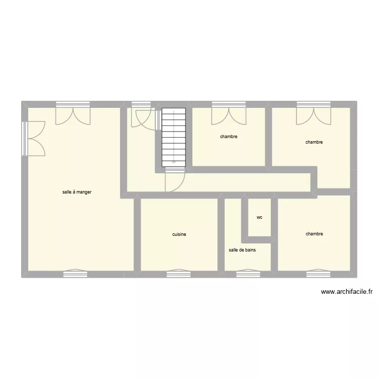 MATHIEU rdc &eacute;tat initial. Plan de 9  et 78 m²