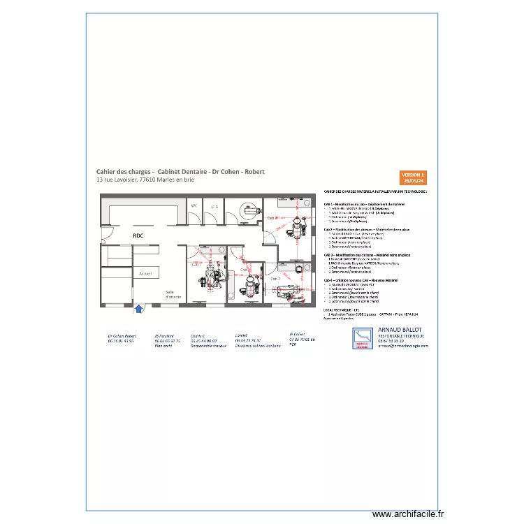SELARL du Dr COHEN ROBERT modification cabinet. Plan de SELARL du Dr COHEN ROBERT modification cabinet. Plan de