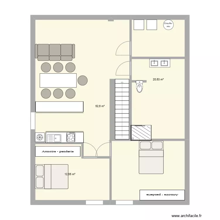 4eme appartement - 2eme &eacute;tage - Epinal. Plan de 3 Pièces et 86 m²