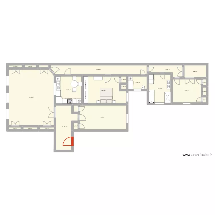 Quai 2. Plan de 22 Pièces et 157 m² Quai 2. Plan de 22 Pièces et 157 m²