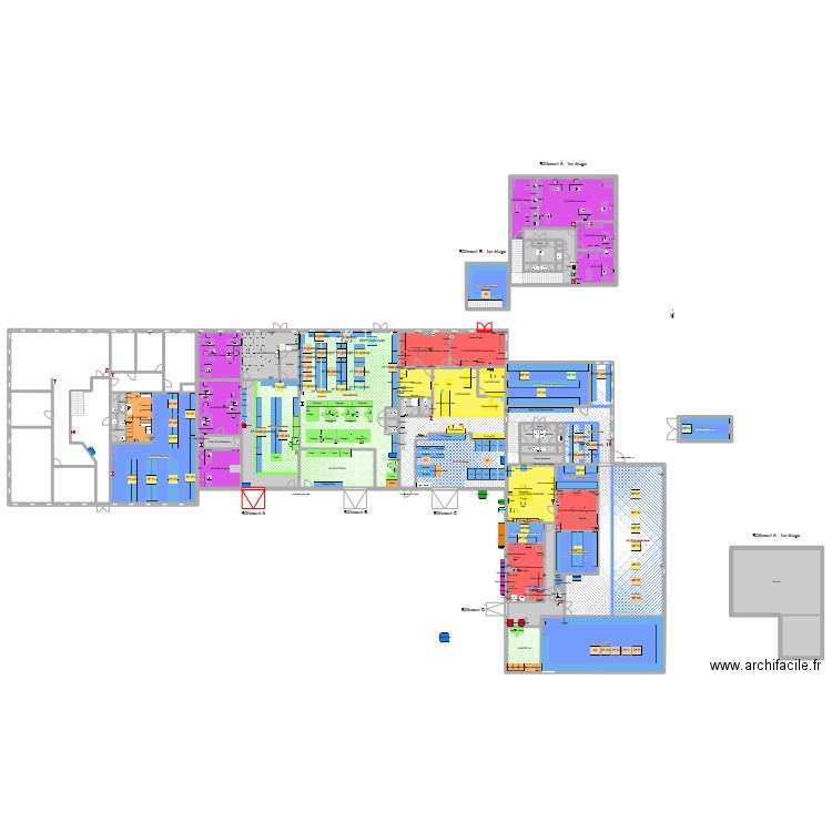 Plan aménagement Camille 3. Plan de 87 pièces et 1542 m2