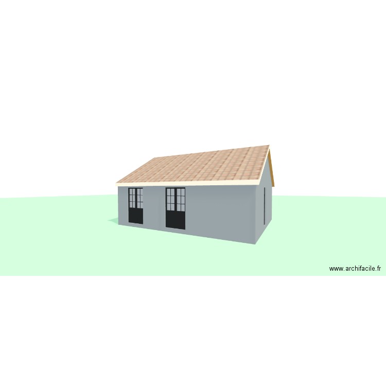 plan Solaro bergerie 3d. Plan de 4 pièces et 44 m2