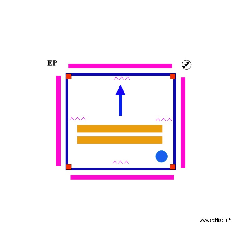 Cantrill. Plan de 1 pièce et 6 m2