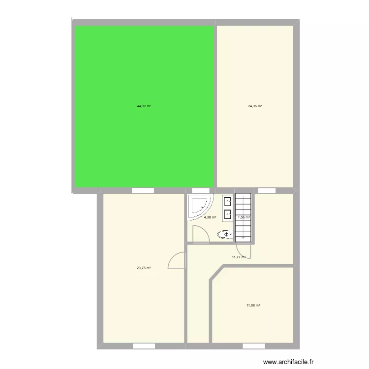 RDC V1. Plan de 7  et 122 m²