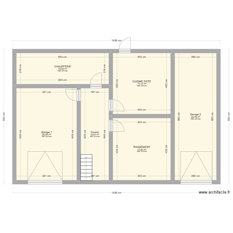 PLAN HAUTION. Plan de 6 pièces et 114 m2
