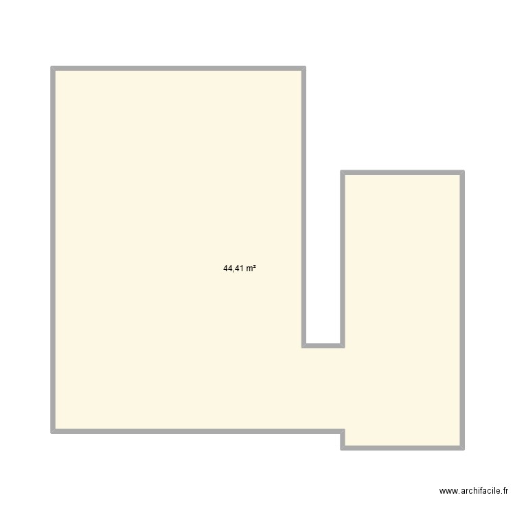 moussier. Plan de 1 pièce et 44 m2