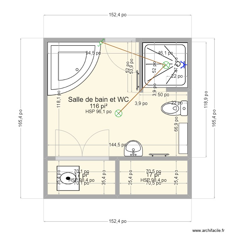 chambre de bain 2. Plan de 0 pièce et 0 m2