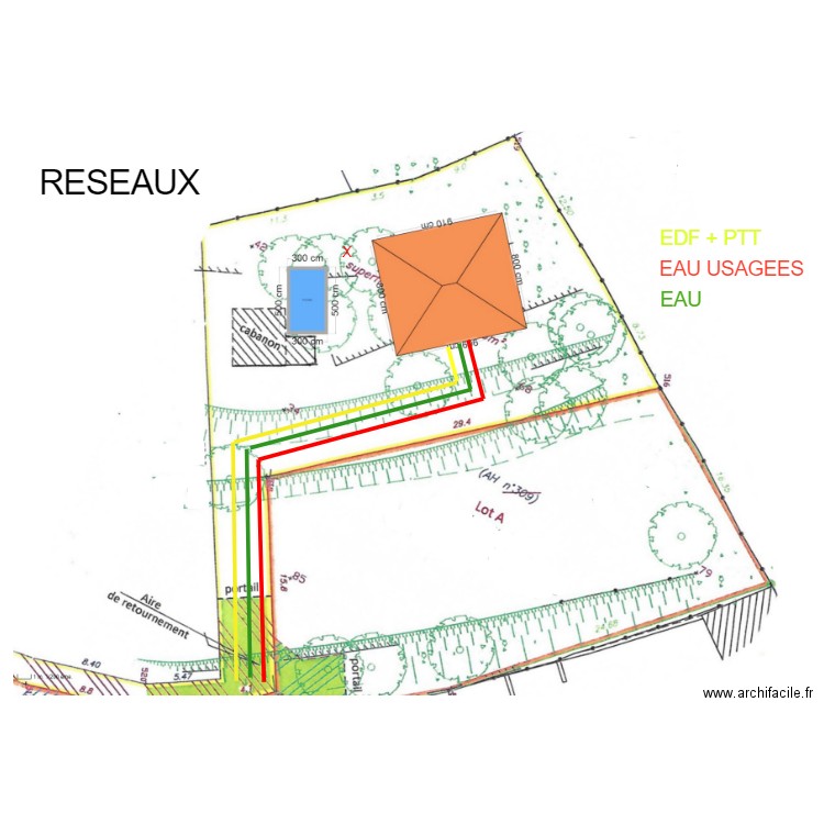 PLAN DE MASSE RESEAUX. Plan de 0 pièce et 0 m2