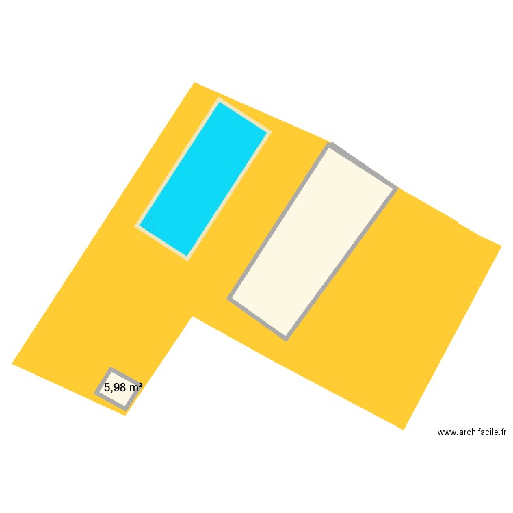 piscine maison. Plan de 2 pièces et 108 m2