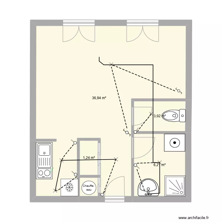 plan maison. Plan de 4 Pièces et 47 m² plan maison. Plan de 4 Pièces et 47 m²