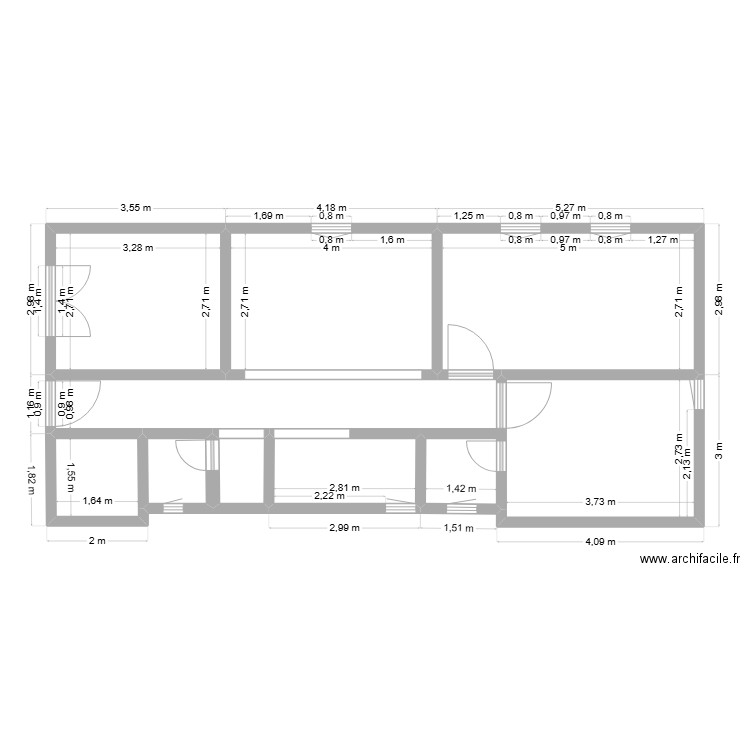 fondation tarhil. Plan de 9 pièces et 63 m2