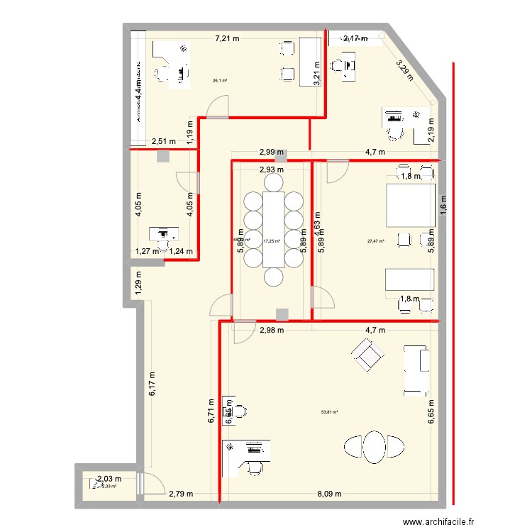 Marguettes. Plan de 6 pièces et 192 m2