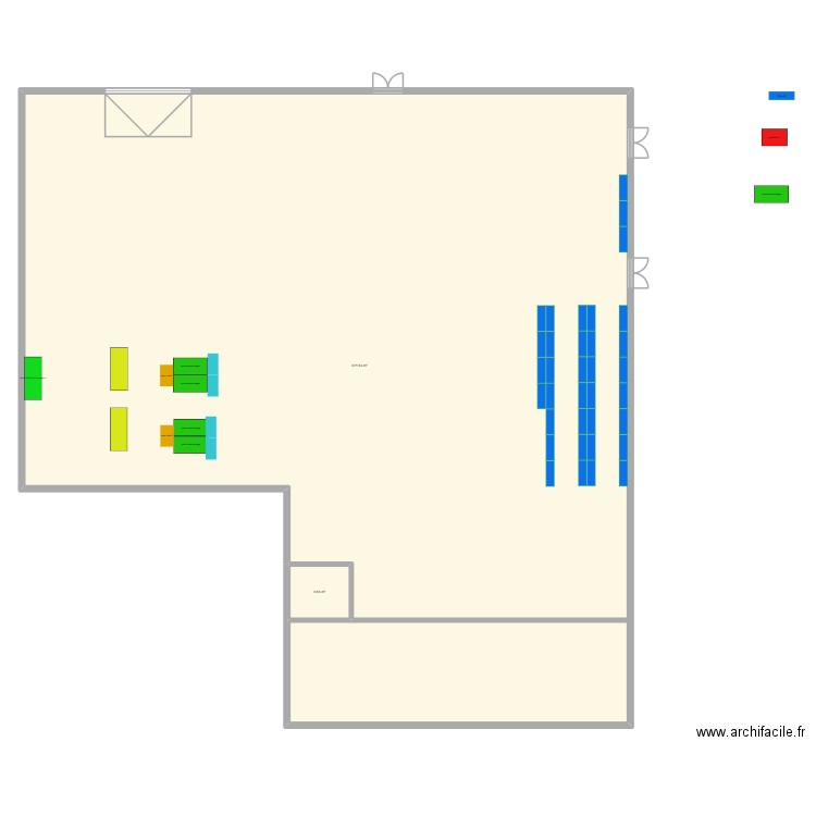 Nouvel entrepôt. Plan de 2 pièces et 678 m2