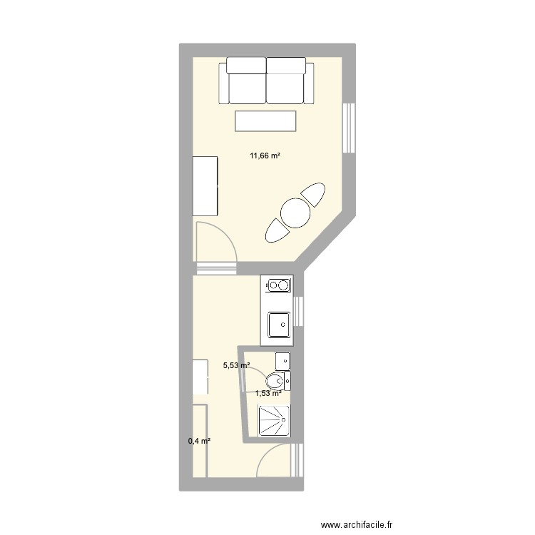 Montrouge. Plan de 4 pièces et 19 m2