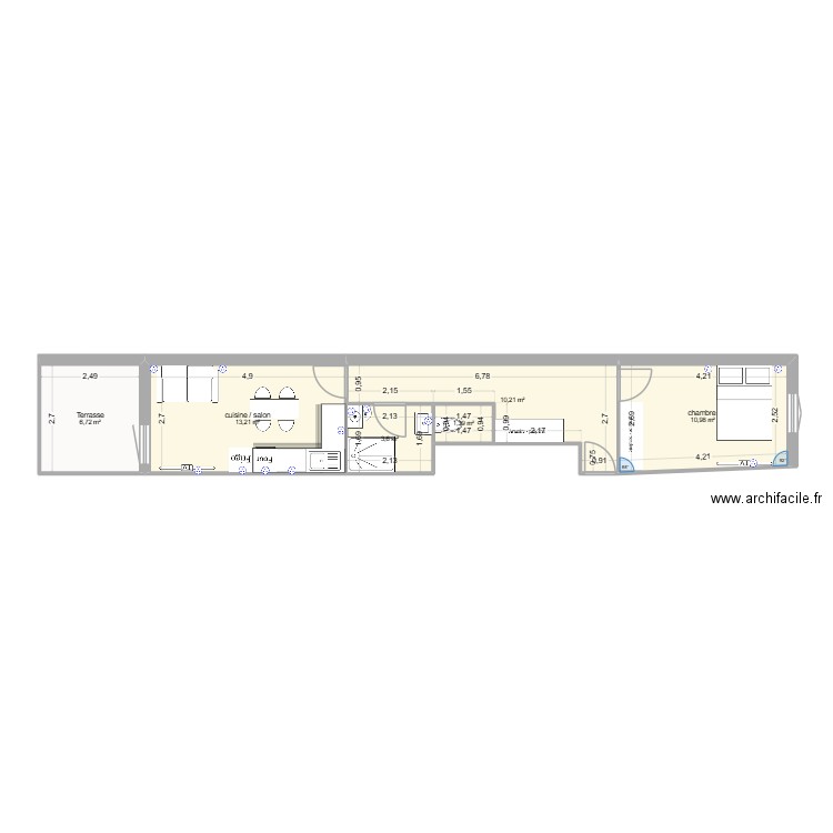 TARARE LOT 13. Plan de 6 pièces et 46 m2
