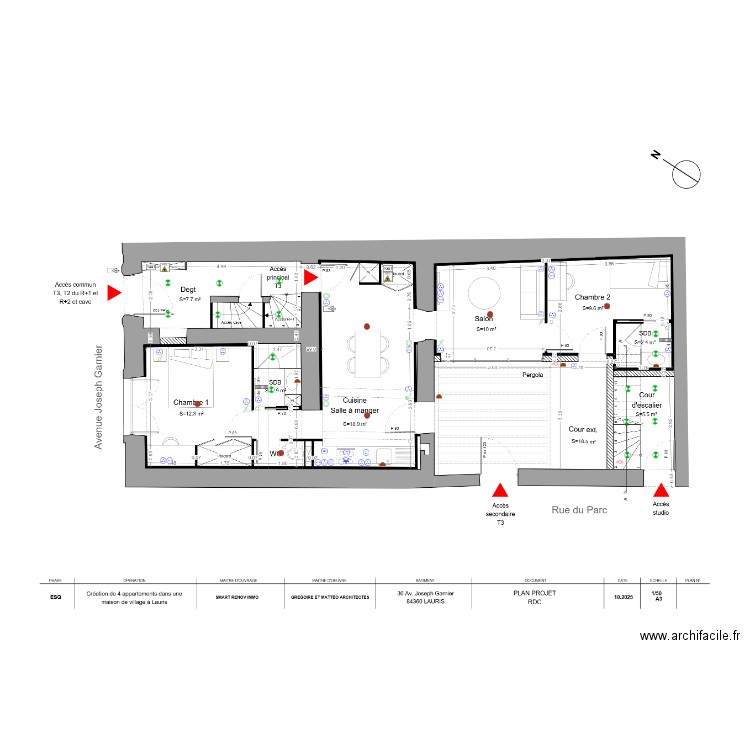 PLAN ELECTRICITE LAURIS RDC. Plan de 0 pièce et 0 m2
