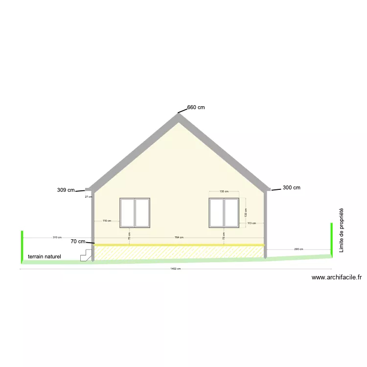 Plan facade O . Plan de 