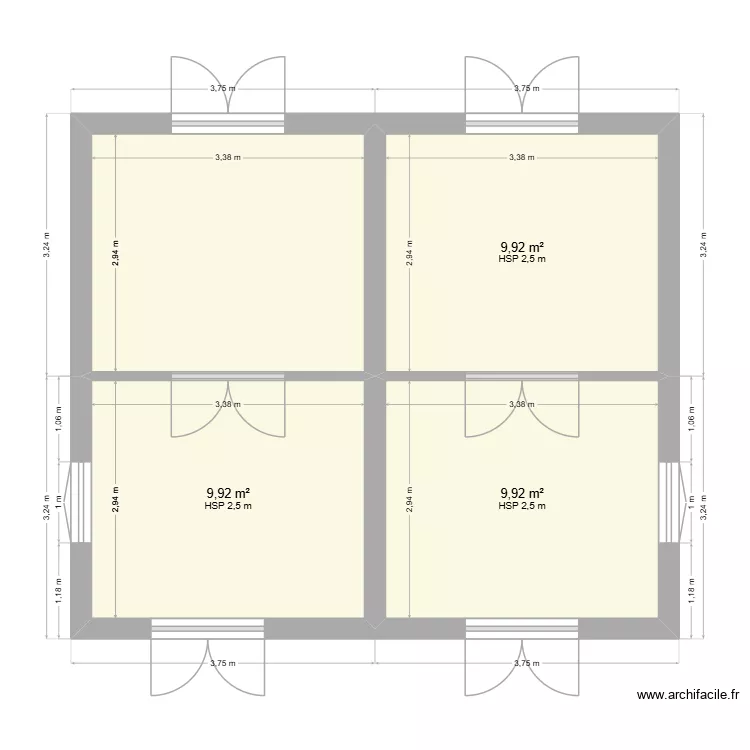 MX002. Plan de 4 Pièces et 40 m² MX002. Plan de 4 Pièces et 40 m²
