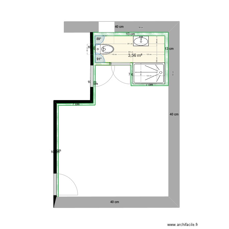 KORB. Plan de 1 pièce et 4 m2