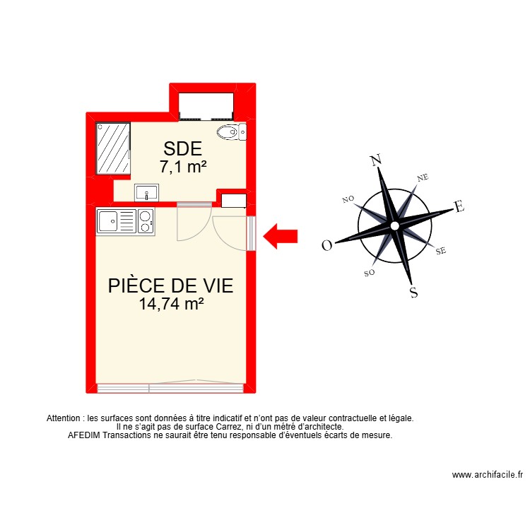 BI 20707. Plan de 5 pièces et 22 m2
