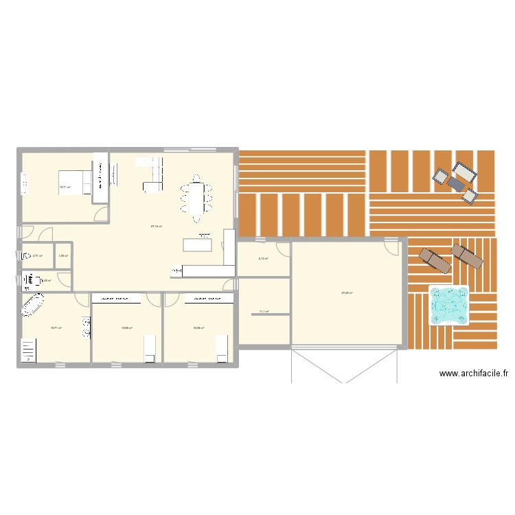 maison thiaville. Plan de 11 pièces et 197 m2